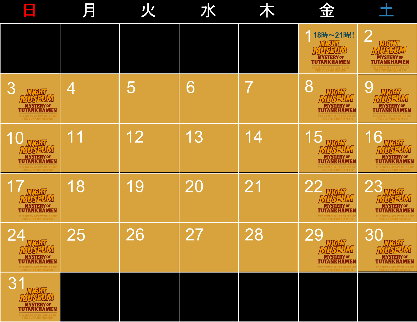 2025年8月　※金土日18～21時はNIGHT MUSEUM！
